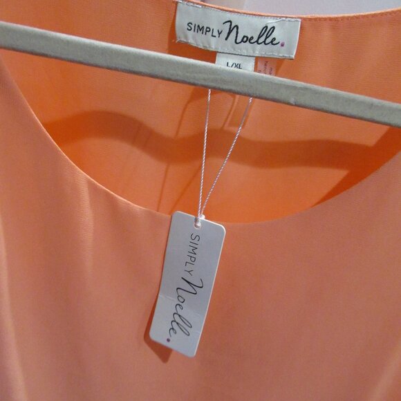 Simply Noelle Layered peach chiffon poly Tank Top tunic new m l - Picture 2 of 2